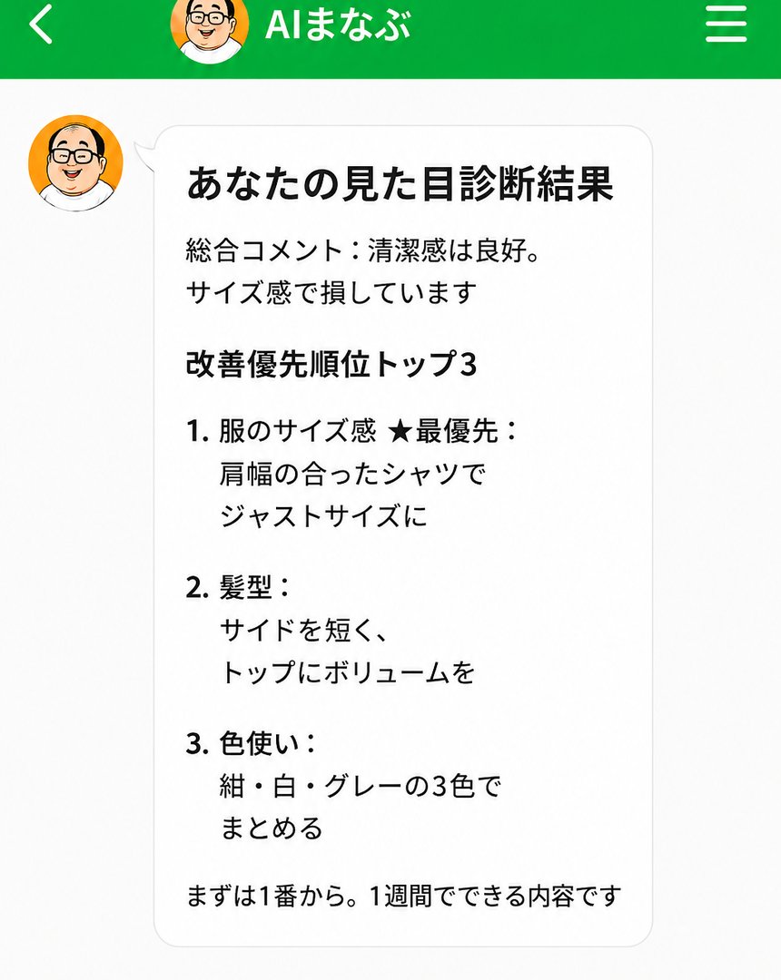 LINEで届くAI診断結果のサンプル画面