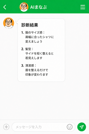 診断結果の画面